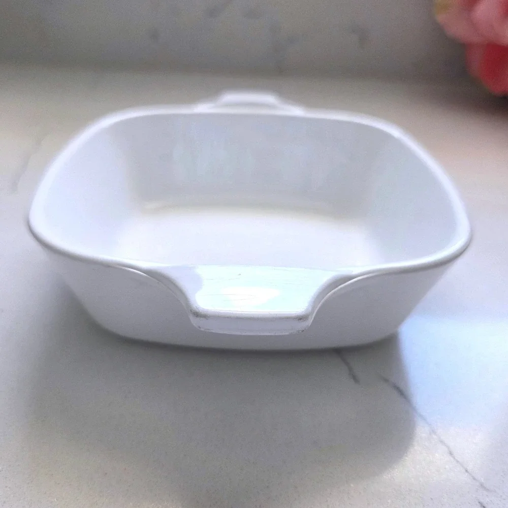 VTG 60s Corning Ware P-41 Petite Pan Blue Cornflower White Square Casserole Dish